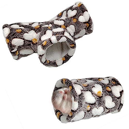 Plush Small Animal Tunnel Tube, Hamster Hideaway Hideout Burrow, Pet Play Toys for Gerbil/Dugu/Hedgehog/Rat/Snake/Lizard