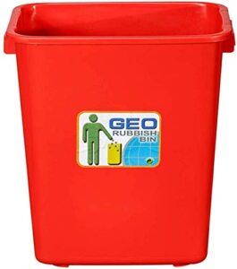 zcm trash can multifunctional rubbish bin outdoor，household multifunction high capacity trash can plastic trash can no cover trash can garbage bin 25l for rubbish(color:red)