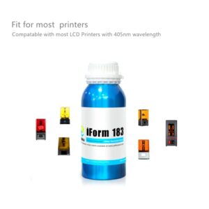 YOUSU iForm 183 Water-Washable Low Odor LCD 3D Printer Resin UV-Curing 405nm 3D Resin Suitable for Mono Screen and RGB Screen High Resolution 3D Printing Liquid Red Wax Color 1000g
