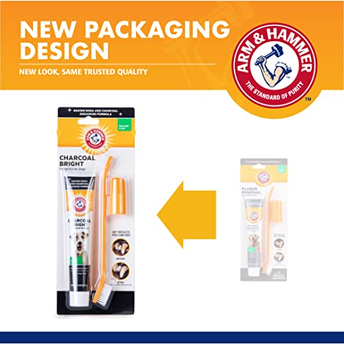 Arm & Hammer for Pets Dog Dental Care Fresh Breath Kit for Dogs | Includes Arm & Hammer Baking Soda Dog Toothpaste and Dog Toothbrush | Dog Plaque Removal Kit