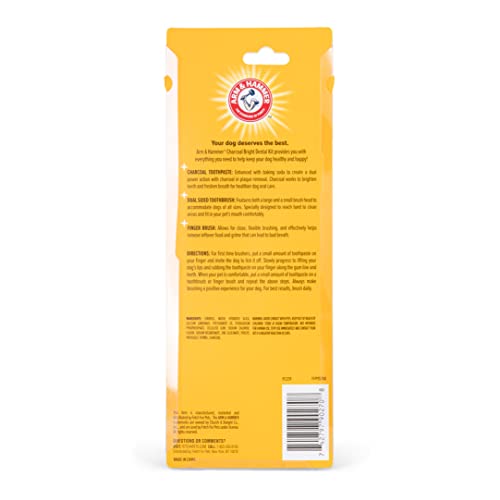 Arm & Hammer for Pets Dog Dental Care Fresh Breath Kit for Dogs | Includes Arm & Hammer Baking Soda Dog Toothpaste and Dog Toothbrush | Dog Plaque Removal Kit