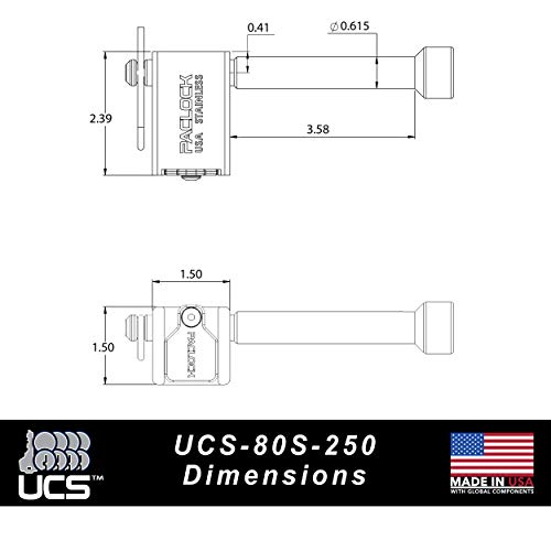 PACLOCK | UCS-80S-250 Trailer Hitch Lock | 5/8" Pin for 2", 2-1/2", & 3" Receivers | Stainless Steel | Anti Theft Device | 6 Pin Cylinder