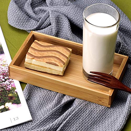 Rectangular Fruit Tea Food Serving Tray Japanese Style Bamboo Wooden for Restaurant Home 19.2 * 10.2 * 3cm