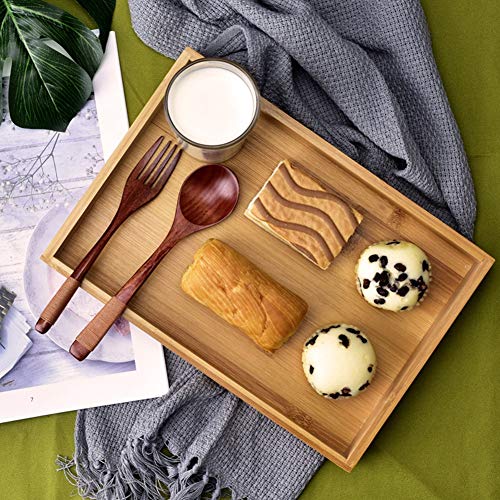 Rectangular Fruit Tea Food Serving Tray Japanese Style Bamboo Wooden for Restaurant Home 19.2 * 10.2 * 3cm