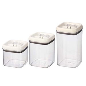 jn better homes & gardens flip tite food storage set - 3 canisters (square)