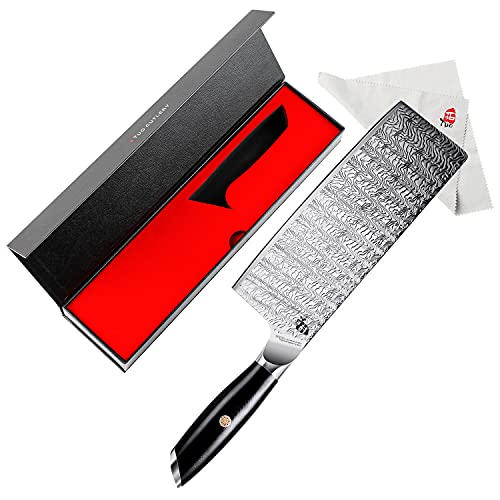 TUO Cleaver Knife 7 inch - Vegetable Meat Cleaver Knife for Home Kitchen High Carbon Stainless Steel with Gift Box