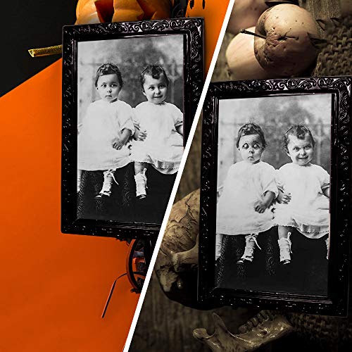 YBB 3 Pack Halloween Moving Picture Frame, 3D Changing Face Horror Portrait Scary Decoration for Home Halloween Party, Castle, Haunted House Decor