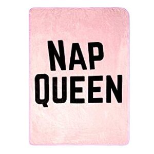 Nap Queen Soft Throw Blanket | 45 x 60 Inch Cozy Lightweight Fleece Blanket