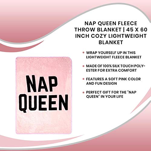 Nap Queen Soft Throw Blanket | 45 x 60 Inch Cozy Lightweight Fleece Blanket
