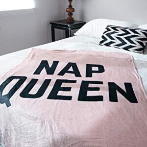 Nap Queen Soft Throw Blanket | 45 x 60 Inch Cozy Lightweight Fleece Blanket