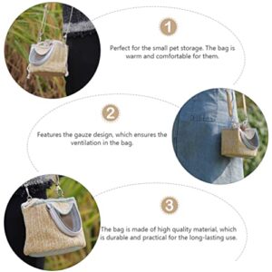 Balacoo Hamster Carrier Bag Small Animal Portable Outgoing Bag Pouch for Sugar Glider Hamster Squirrel Small Animals,Light Coffee,S1151HQ159N1UTG1,14X14CM