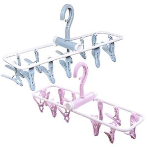 groupcow 2 pack clip and drip hanger portable travel hanger drying rack 12 clips