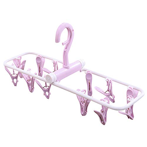 Groupcow 2 Pack Clip and Drip Hanger Portable Travel Hanger Drying Rack 12 Clips