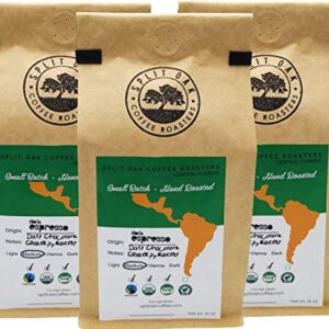 3 PACK of Perfect Espresso Blend Whole Beans. Africa, Indonesia and South America best Beans. Balanced mind blowing Nona Espresso, Cherry and Earthy Notes, Dark Chocolate, Caramel, Creamy and Walnut taste. Try Split Oak Coffee Roasters!