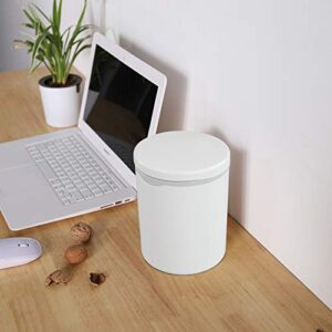 Asking 0.5 Gallon Mini Plastic Desktop Waste Can, Tiny Push Button Trash Can, White