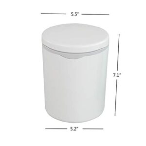 Asking 0.5 Gallon Mini Plastic Desktop Waste Can, Tiny Push Button Trash Can, White