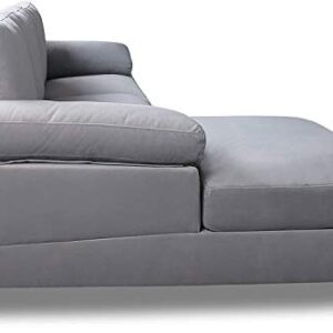 Restar Sectional Couch Left-Hand Facing, L-Shaped Couch for Family Living Room, Modern Large Velvet Sectional Sofa with an Extra-Wide Chaise Lounge (Light Grey)