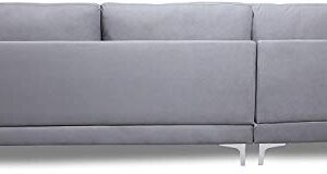 Restar Sectional Couch Left-Hand Facing, L-Shaped Couch for Family Living Room, Modern Large Velvet Sectional Sofa with an Extra-Wide Chaise Lounge (Light Grey)