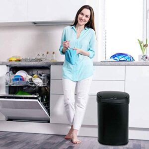 Payhere Kitchen Trash Can for Bathroom Office Home, Powered by Batteries (not Included) (13 Gallon Trash Can (Black))