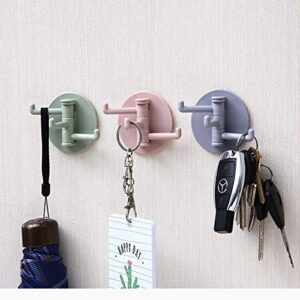 (4 pcs) self-adhesive wall hook,180 degree rotatable strong stick hooks seamless scratch mirror organize and decorate your dorm bathroom office