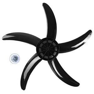 dPois Plastic Fan Blade 5 Leaves Household Standing Pedestal Fan Table Fanner Replacement Part with Nut Cover for 20 Inch Black One Size