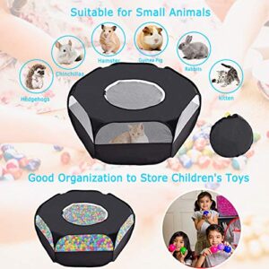 Suwikeke Small Animal Playpen, Breathable Pet Cage Tent, Foldable Portable Exercise Pet Fence, with Anti Escape Top Cover for Hamster Chinchillas Hedgehogs Guinea Pig Rabbits Kitten