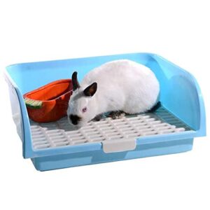 hamiledyi large rabbit litter box corner bedding box chinchilla toilet trainer square potty pet pan for adult guinea pig, galesaur.ferret and other animals