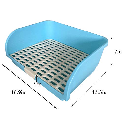 Hamiledyi Large Rabbit Litter Box Corner Bedding Box Chinchilla Toilet Trainer Square Potty Pet Pan for Adult Guinea Pig, Galesaur.Ferret and Other Animals