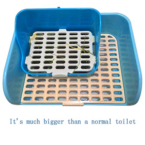 Hamiledyi Large Rabbit Litter Box Corner Bedding Box Chinchilla Toilet Trainer Square Potty Pet Pan for Adult Guinea Pig, Galesaur.Ferret and Other Animals