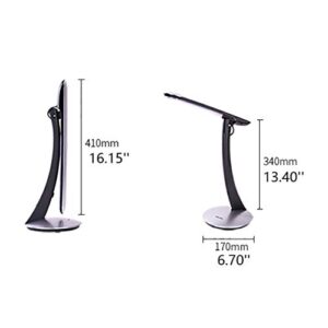 Led Light LED Desk Lamp Table Light Power Switch Button No Video No Blue Light Folding Non Slip Base Eye Caring Desk Lamp Kids (Color : Gray)