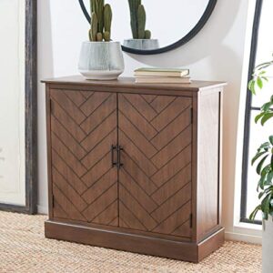safavieh home collection peyton brown 2-door 2-shelf storage buffet sideboard table (fully assembled)