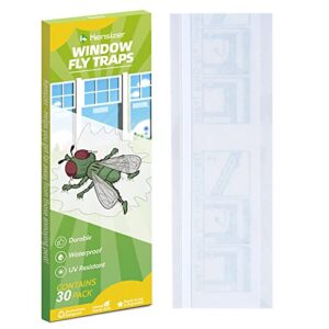 kensizer 30-pack window fly traps for indoors, fly paper sticky strips, fly catcher clear windows trap for home, house fly killer lady bug traps