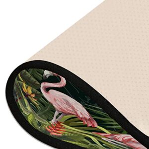 ALAZA Pink Flamingo The Jungle Runner Area Rug Non Slip Floor Mat for Hallway Entryway Living Room Bedroom Dorm Home Decor 72x24 inches