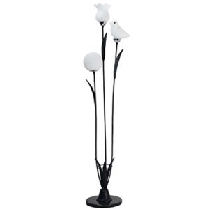 aveo floor lamp modern simple floor lamp marble base glass lamp shade floor light bedroom bedside lamp living room study stand lamp floor light (color : black, size : remote control switch)