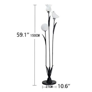 AVEO Floor lamp Modern Simple Floor Lamp Marble Base Glass Lamp Shade Floor Light Bedroom Bedside Lamp Living Room Study Stand Lamp Floor Light (Color : Black, Size : Remote Control Switch)