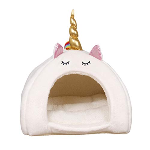 POPETPOP Warm Guinea Pigs Bed Unicorn Small Animal nest Guinea Pig Bed Accessories Cage Toys House Hamster Supplies Habitat Rat