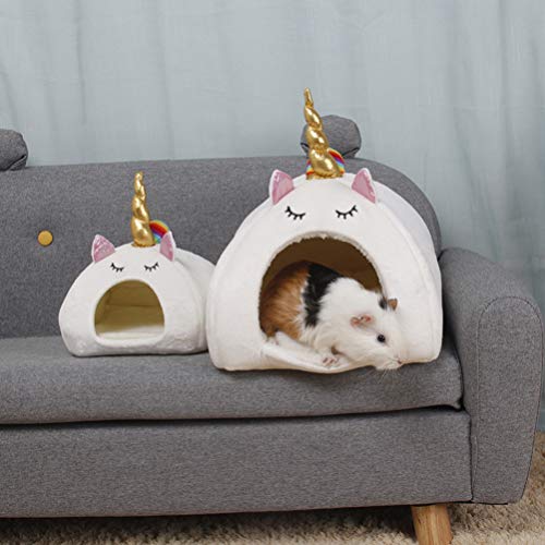 POPETPOP Warm Guinea Pigs Bed Unicorn Small Animal nest Guinea Pig Bed Accessories Cage Toys House Hamster Supplies Habitat Rat