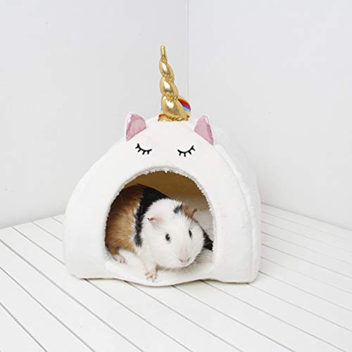 POPETPOP Warm Guinea Pigs Bed Unicorn Small Animal nest Guinea Pig Bed Accessories Cage Toys House Hamster Supplies Habitat Rat