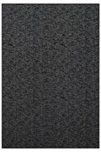 furnish my place modern indoor/outdoor commercial black rug, modern area rug, home decor mat, pet-friendly carpet for living room, playroom, made in usa - 2' x 3' rectangle