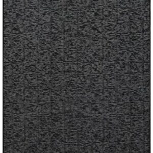 Furnish my Place Modern Indoor/Outdoor Commercial Black Rug, Modern Area Rug, Home Decor Mat, Pet-Friendly Carpet for Living Room, Playroom, Made in USA - 2' x 3' Rectangle