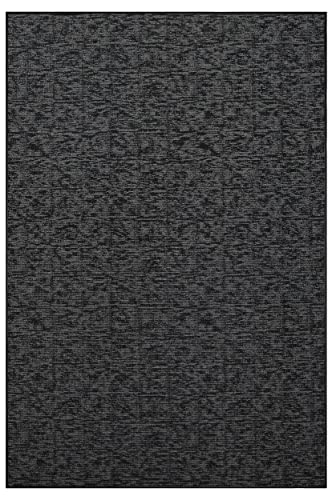 Furnish my Place Modern Indoor/Outdoor Commercial Black Rug, Modern Area Rug, Home Decor Mat, Pet-Friendly Carpet for Living Room, Playroom, Made in USA - 2' x 3' Rectangle