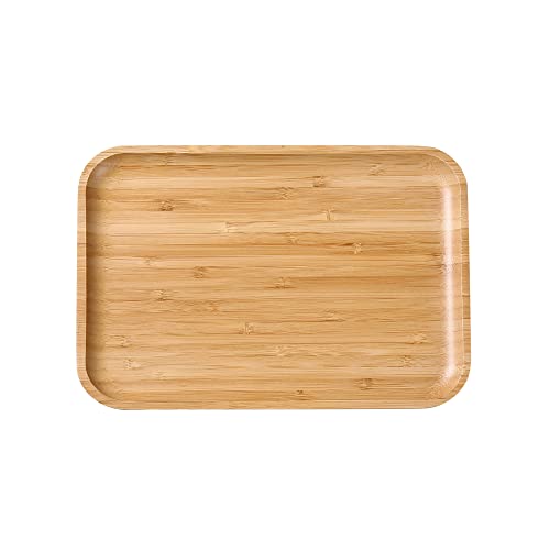 Wood & Bamboo, Rectangular Tray, 14" W X 10" L X 7/8" H, Plastic, Bamboo