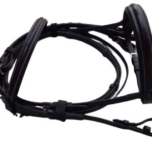 Black Leather Horse Bridle - Plain Hunter Bridle for Horses - COB Size