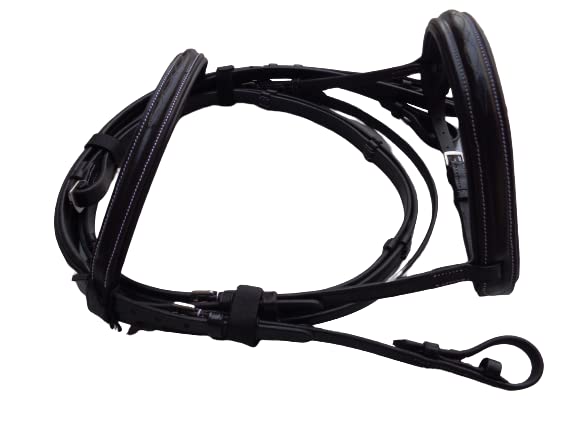 Black Leather Horse Bridle - Plain Hunter Bridle for Horses - COB Size