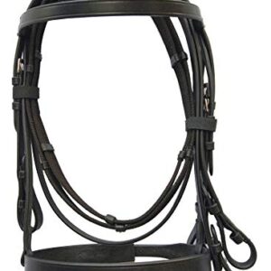 Black Leather Horse Bridle - Plain Hunter Bridle for Horses - COB Size