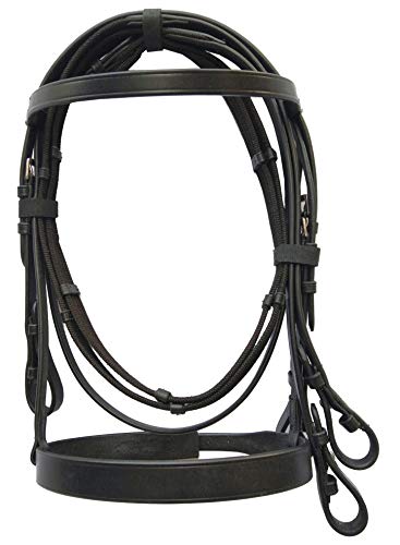 Black Leather Horse Bridle - Plain Hunter Bridle for Horses - COB Size