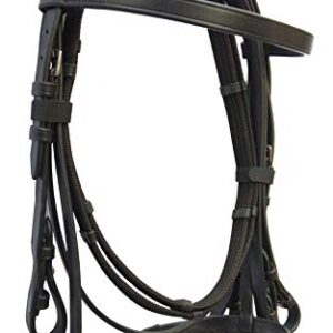 Black Leather Horse Bridle - Plain Hunter Bridle for Horses - COB Size