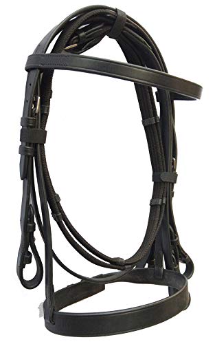 Black Leather Horse Bridle - Plain Hunter Bridle for Horses - COB Size