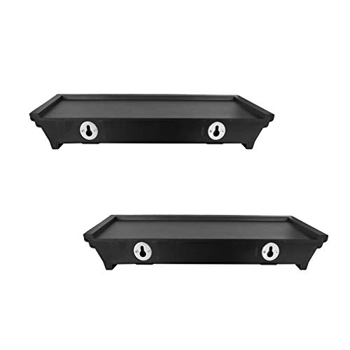 Rienias Floating Shelves Wall Mounted Set of 2,Wall Decor for Bedroom,Living Room,Bathroom (Black)