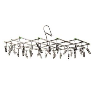 YITAQI Clothes Drying Rack with 35 Clips,Drying Stainless Steel Draining Folding Underwear Hooks Hanger Socks Clip Clothes Airer Dryer